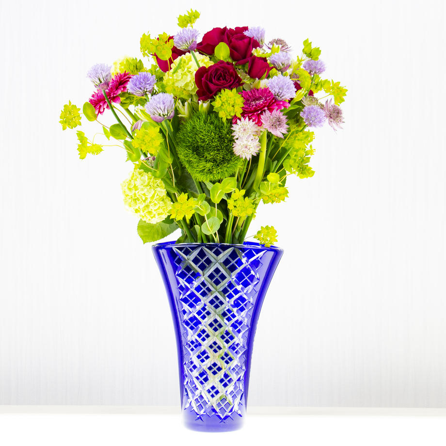 深海の輝き 工芸硝子 花びん ガラスアート 金箔入りフラワーベース