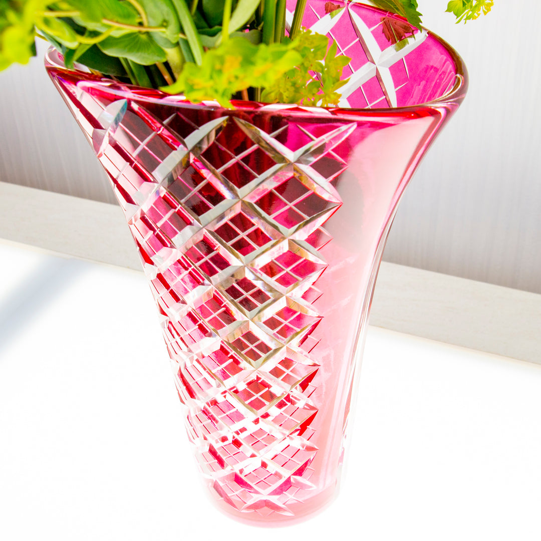 天開扇型花器 – 深川硝子工芸